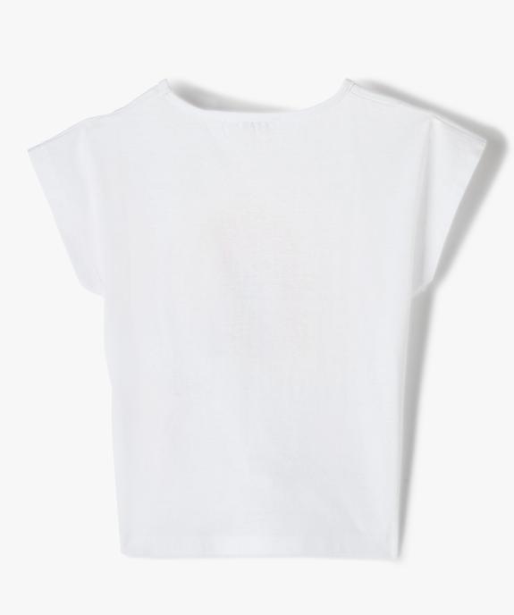 Tee-shirt fille large et noué dans le bas à manches très courtes et  vue3 - GEMO (ENFANT) - GEMO