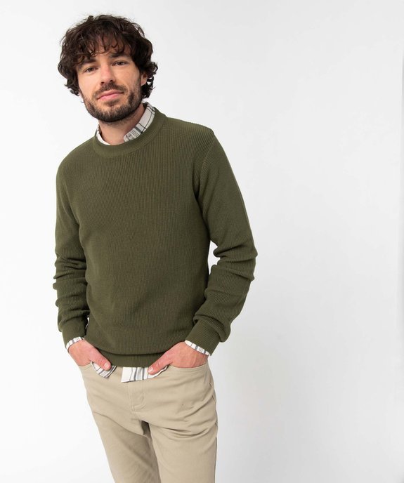 Pull homme en maille unie vue1 - GEMO (HOMME) - GEMO