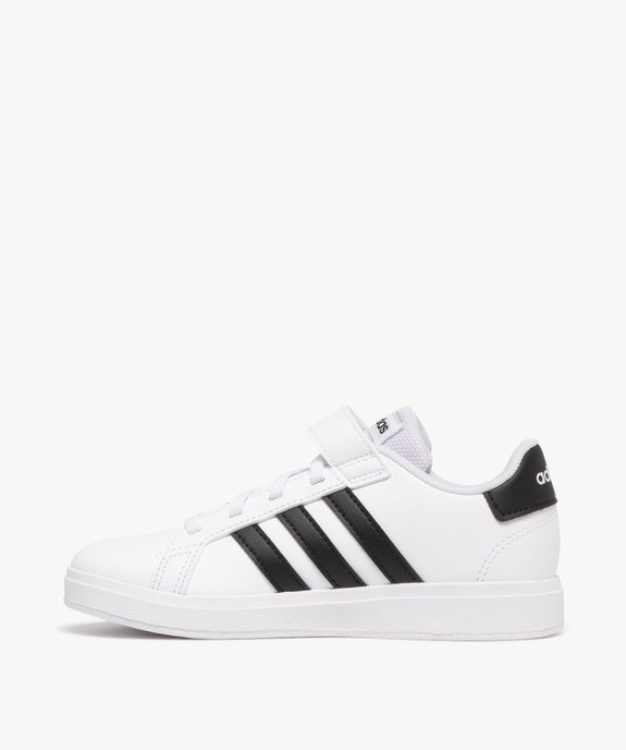 Baskets garçon à scratch et lacets élastiques avec bandes latérales contrastantes - Adidas vue3 - ADIDAS - GEMO