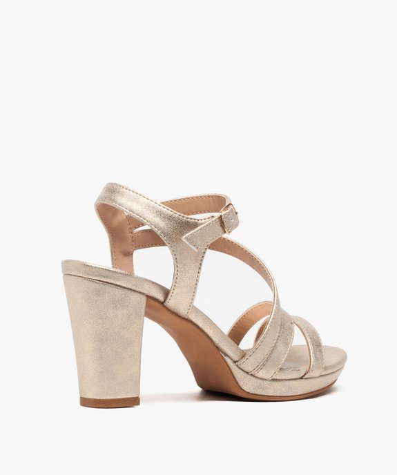 Sandales femme à talon haut en suédine avec brides vue4 - GEMO(URBAIN) - GEMO
