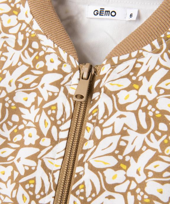 Veste zippée en viscose à motifs fleuris fille vue2 - GEMO 4G FILLE - GEMO