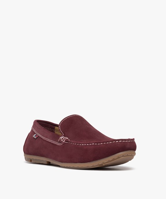 Mocassins homme unis en cuir velours vue3 - URBAN STEPS GEMO FOR GOOD - GEMO
