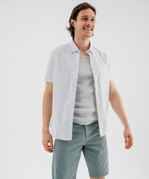 Chemise manches courtes coupe droite à micro-motifs homme vue3 - GEMO 4G HOMME - GEMO