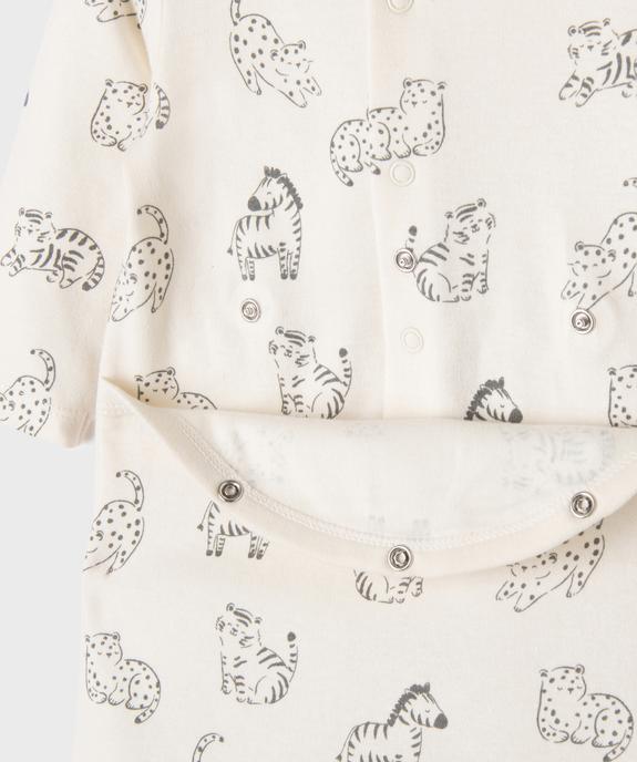 Pyjama en coton à motifs animaux bébé vue2 - GEMO 4G BEBE - GEMO