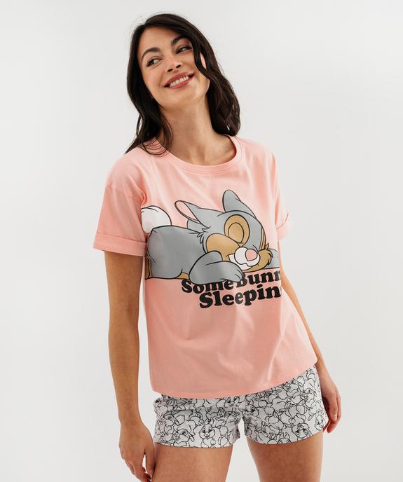 Pyjashort avec motif lapin Panpan femme - Disney vue1 - PANPAN - GEMO
