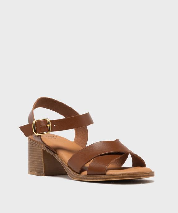Sandales à talon en cuir femme - Tanéo vue2 - TANEO - GEMO