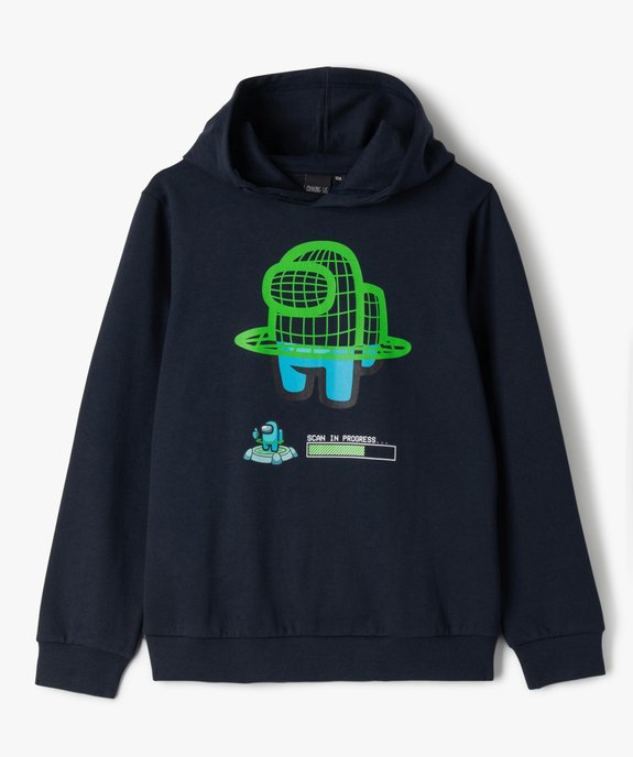 Sweat à capuche avec motif jeu vidéo garçon - Among Us vue1 - AMONG US - GEMO