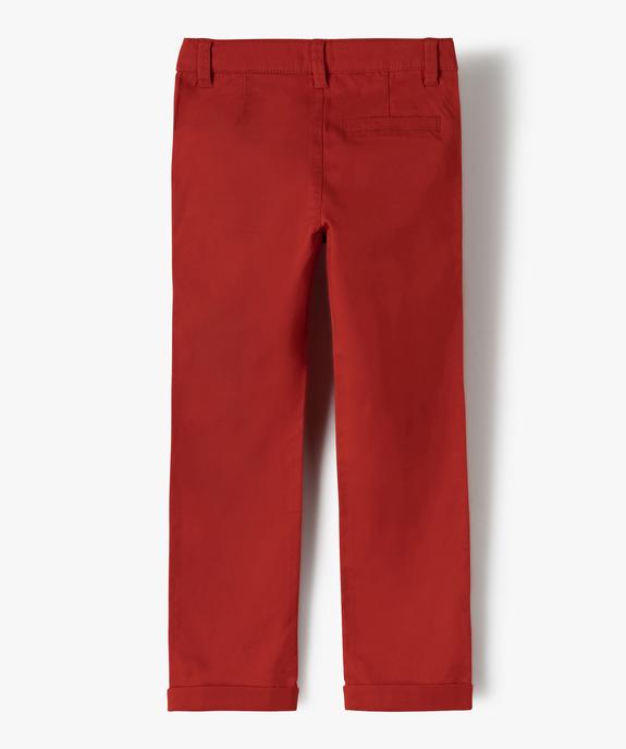 Pantalon chino en coton garçon vue3 - GEMO 4G GARCON - GEMO