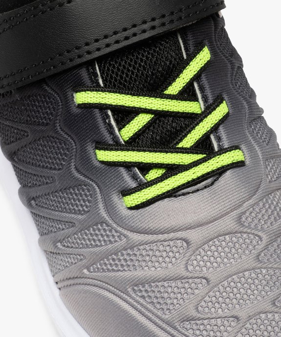 Baskets garçon running en textile renforcé et détails fluo vue6 - GEMO (ENFANT) - GEMO