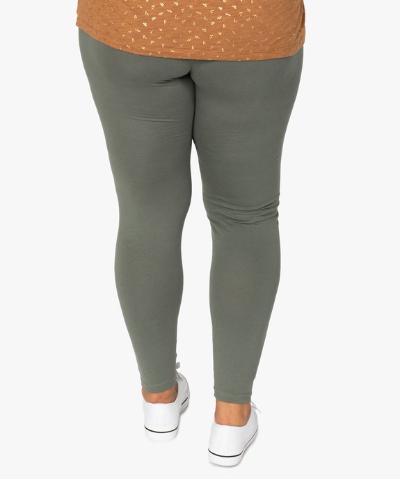 Legging femme grande taille uni en coton stretch vue3 - GEMO 4G GT - GEMO
