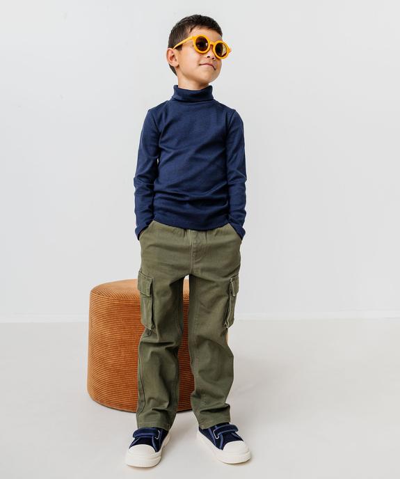 Pantalon cargo avec taille élastique garçon vue3 - GEMO (ENFANT) - GEMO