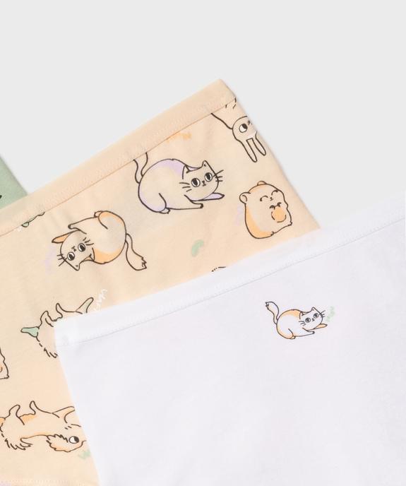 Boxers en coton stretch à motifs animaux fille (lot de 3) vue2 - GEMO 4G FILLE - GEMO