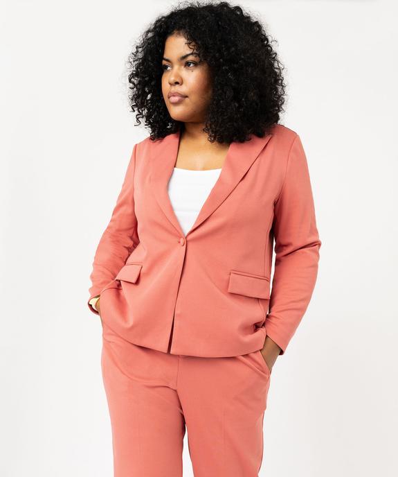Veste blazer extensible fermeture un bouton femme grande taille vue1 - GEMO (G TAILLE) - GEMO