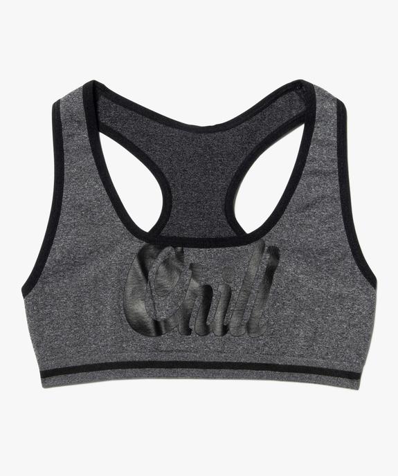 Brassière fille en microfibre imprimé avec dos nageur vue1 - GEMO 4G FILLE - GEMO