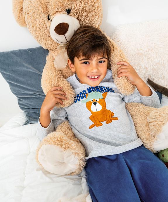 Pyjama en velours 2 pièces bicolore motif chien garçon - GEMO (ENFANT) Pyjama en velours 2 pièces bicolore motif chien garçon vue1 - GEMO (ENFANT) - GEMO