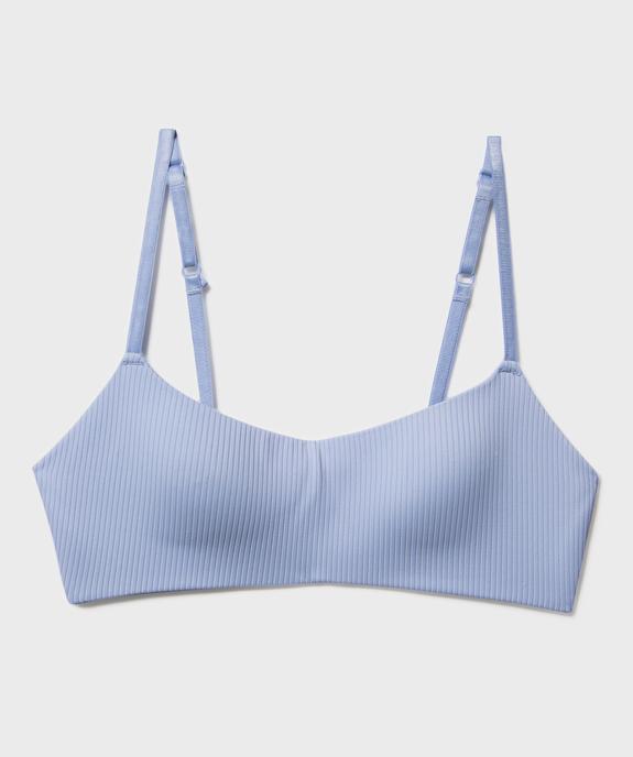 Soutien-gorge à bonnets moulés en maille côtelée fille vue2 - GEMO 4G FILLE - GEMO