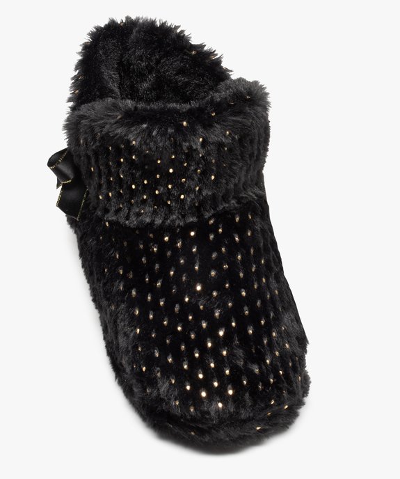 Chaussons femme boots en textile peluche à pois vue5 - GEMO(HOMWR FEM) - GEMO
