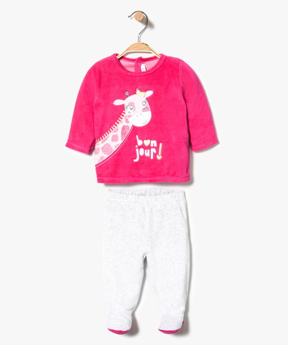 Ensemble pyjama 2 pièces motif girafe avec pieds ou sans pieds vue1 - GEMO(BB COUCHE) - GEMO