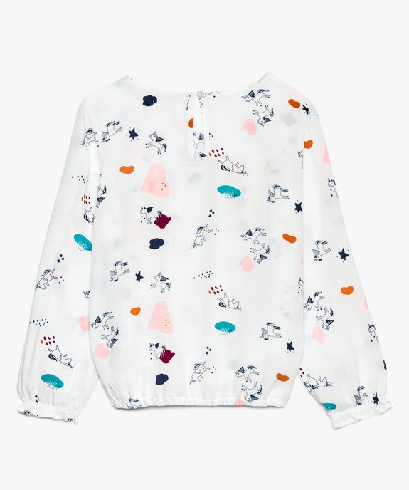 Blouse fille fluide à motifs et manches bouffantes vue3 - GEMO (ENFANT) - GEMO