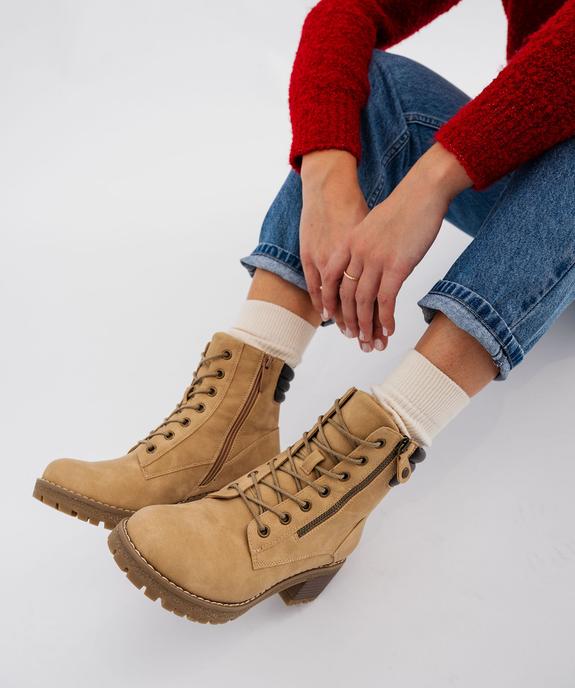 Boots casual à talon et semelle crantée femme - VALENTINA BALDA Boots casual à talon et semelle crantée femme vue1 - VALENTINA BALDA - GEMO