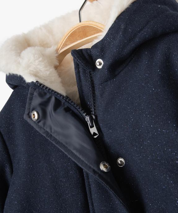 Manteau à capuche doublé peluche avec écharpe bébé fille vue4 - GEMO 4G BEBE - GEMO
