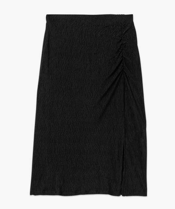 Jupe droite en maille froissée longueur midi femme vue4 - GEMO(FEMME PAP) - GEMO