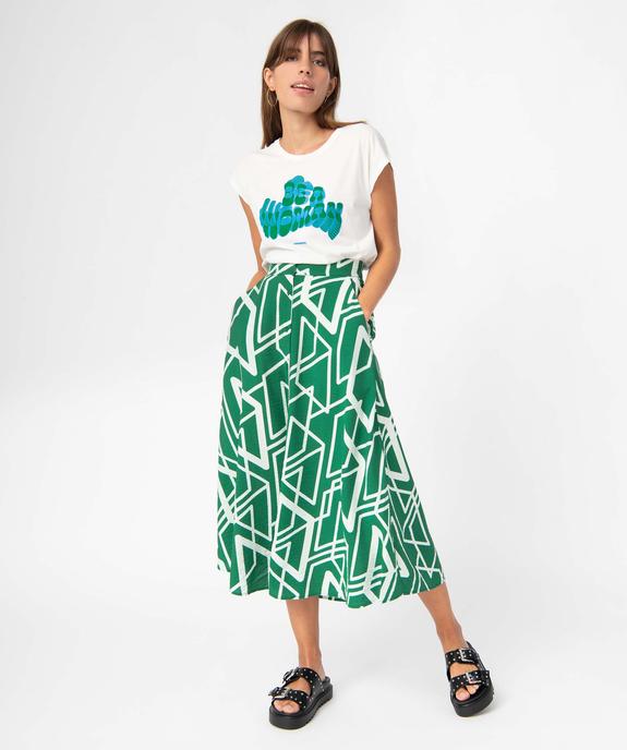 Tee-shirt femme loose à manches courtes et motif 70's vue5 - GEMO 4G FEMME - GEMO