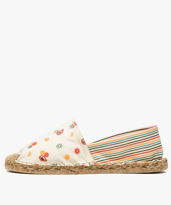 Espadrilles femme à rayures et motifs fruits vue3 - GEMO (PLAGE) - GEMO