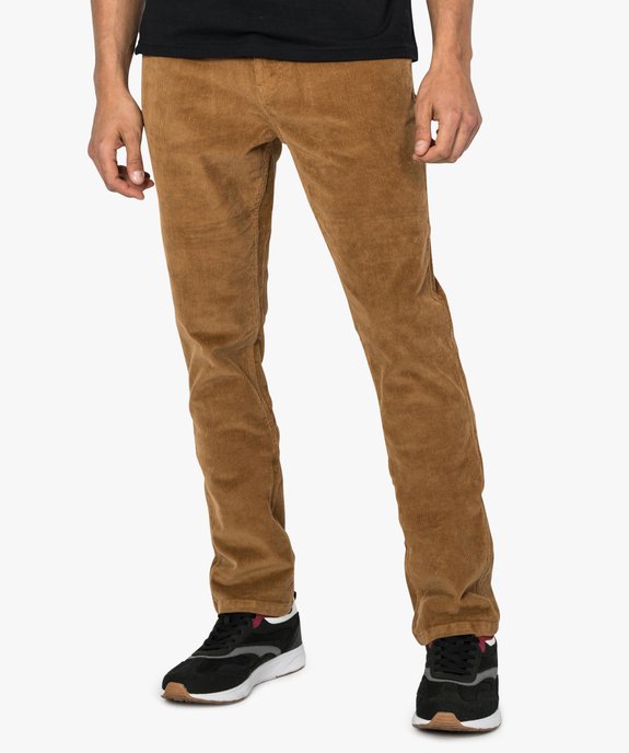 Pantalon homme droit en velours côtelé vue1 - GEMO (HOMME) - GEMO