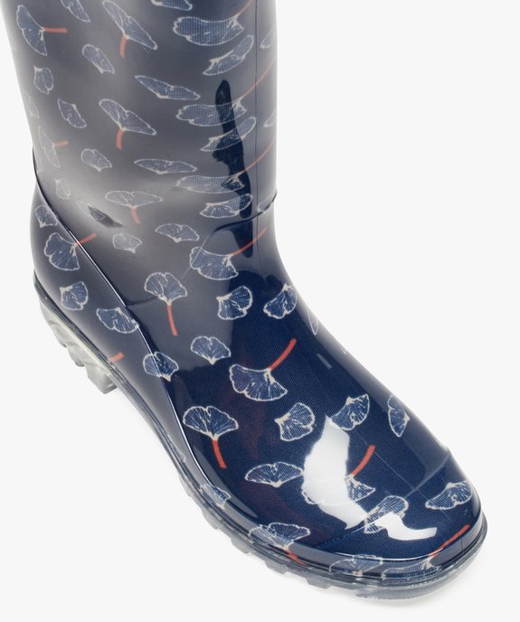 Bottes de pluie femme à motifs fleuris vue5 - GEMO (EQUIPT) - GEMO