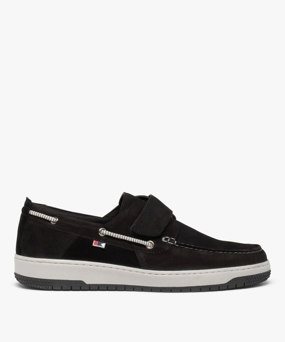 Chaussures bateau homme dessus cuir retourné uni vue1 - GEMO (CONFORT) - GEMO
