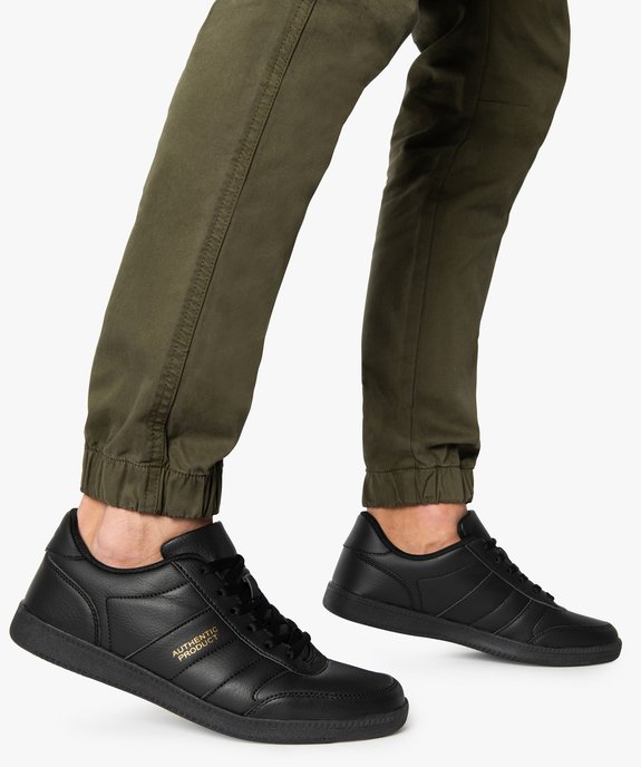 Baskets homme unies à lacets style rétro vue1 - GEMO (SPORTSWR) - GEMO