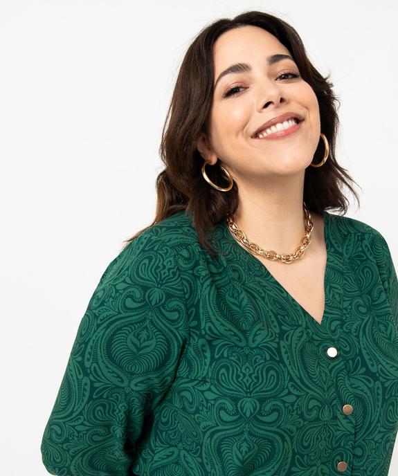 Chemise à manches longues imprimée femme grande taille vue2 - GEMO 4G GT - GEMO