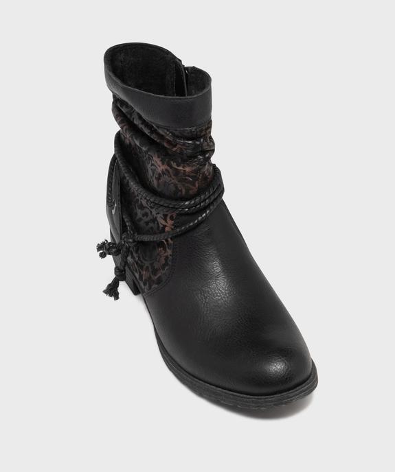 Boots fourrées femme semelle crantée tige plissée - EMILIA ROSA Boots fourrées femme semelle crantée tige plissée vue5 - EMILIA ROSA - GEMO
