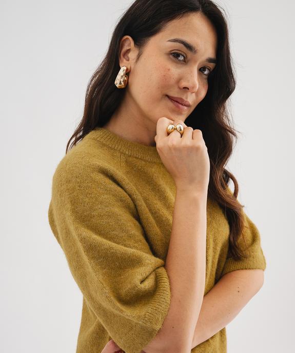 Pull manches courtes ample et douillet femme vue2 - GEMO(FEMME PAP) - GEMO