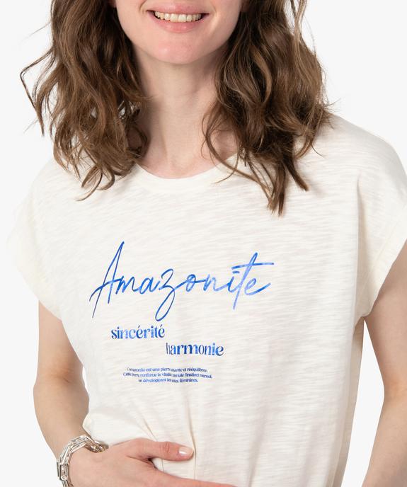 Tee-shirt femme sans manches avec inscription pailletée vue2 - GEMO 4G FEMME - GEMO