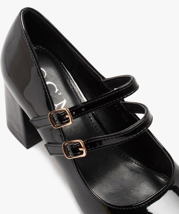 Escarpins femme babies vernis à bout carré et talon flare vue6 - SANS MARQUE - GEMO