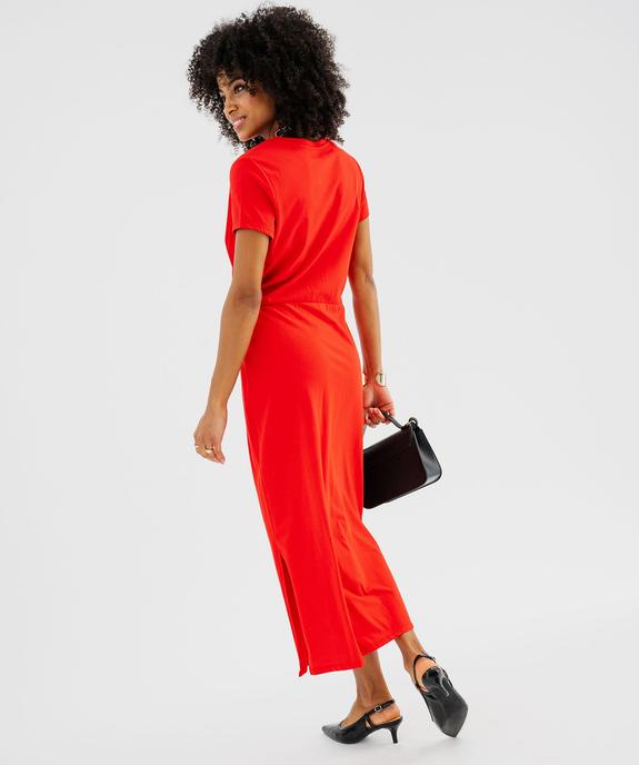 Robe longue manches courtes en maille femme vue3 - GEMO(FEMME PAP) - GEMO
