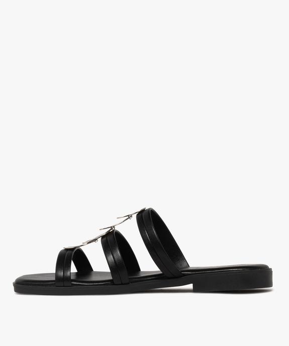 Mules femme à talon plat à brides et bijoux fantaisie vue4 - GEMO (CASUAL) - GEMO