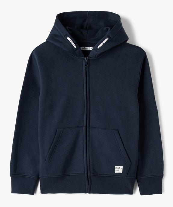 Sweat à capuche avec fermeture zippée garçon vue1 - GEMO (JUNIOR) - GEMO