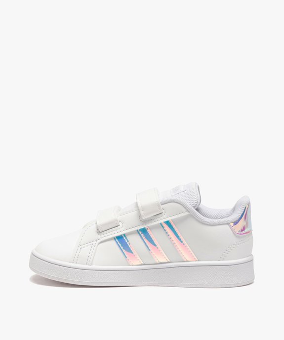 Baskets fille à scratch détails irisés – Adidas Grand Court vue3 - ADIDAS - GEMO