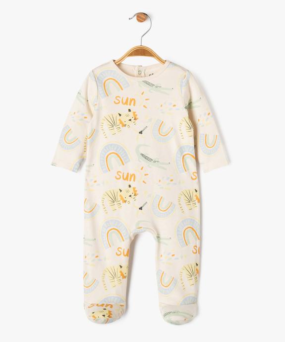 Pyjama à pont-dos pressionné en jersey de coton bébé vue1 - GEMO 4G BEBE - GEMO