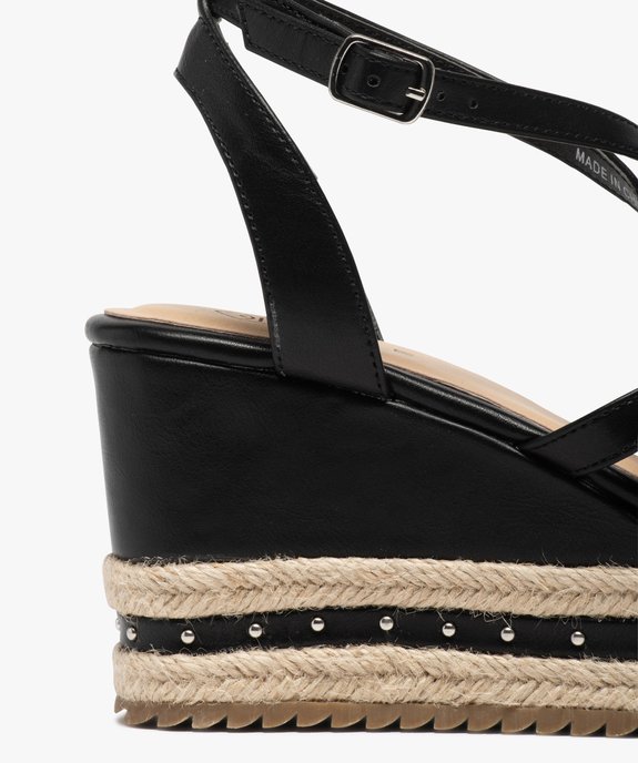 Sandales femme à talon compensé avec clous décoratifs vue6 - GEMO(URBAIN) - GEMO