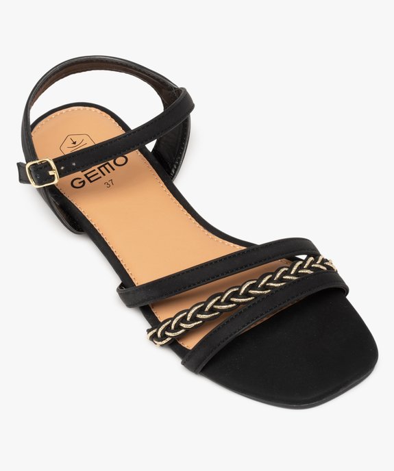 Nu-pieds femme à talon plat et bride tressée vue5 - GEMO (CASUAL) - GEMO