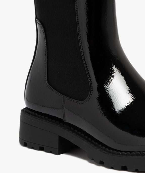 Boots femme vernies style Chelsea à semelle crantée vue7 - 5 MILES - GEMO