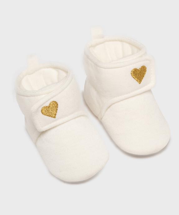 Chaussons de naissance montants en jersey à scratch bébé fille vue5 - LITTLE LOVE GEMO FOR GOOD - GEMO