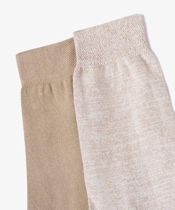 Chaussettes hautes en coton stretch homme (lot de 2) vue2 - GEMO(HOMWR HOM) - GEMO