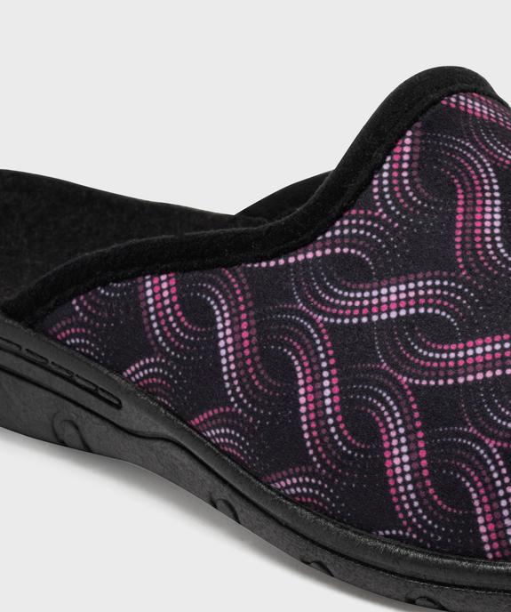 Pantoufles mules en velours ras imprimé à talon compensé femme vue6 - G'FLEX - GEMO