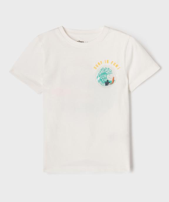 Tee-shirt manches courtes avec motif poitrine et dos garçon vue1 - GEMO 4G GARCON - GEMO