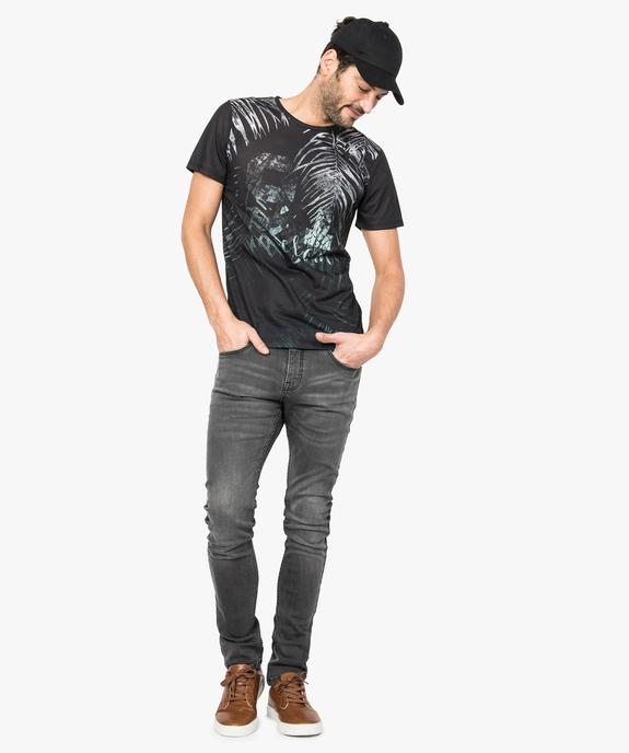 Jean homme skinny délavé avec plis sur les hanches vue5 - GEMO (HOMME) - GEMO